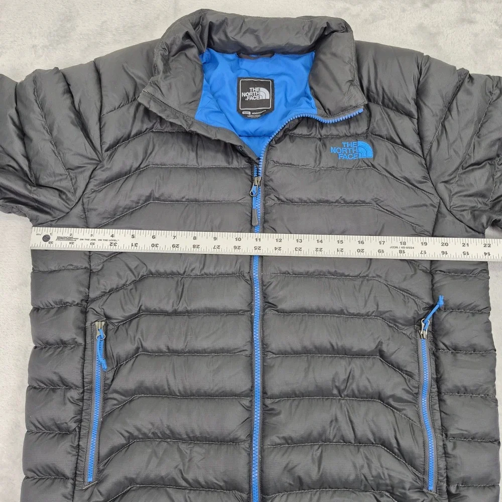 The North Face Mens 600 Down Puffer Jacket Grey Blue Full Zip Medium NF0A3Y4D